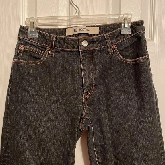 GAP Bootcut Jeans Dark Wash 6 Reg Cotton 2% Lycra Stretch Zip Fly - Picture 2 of 6